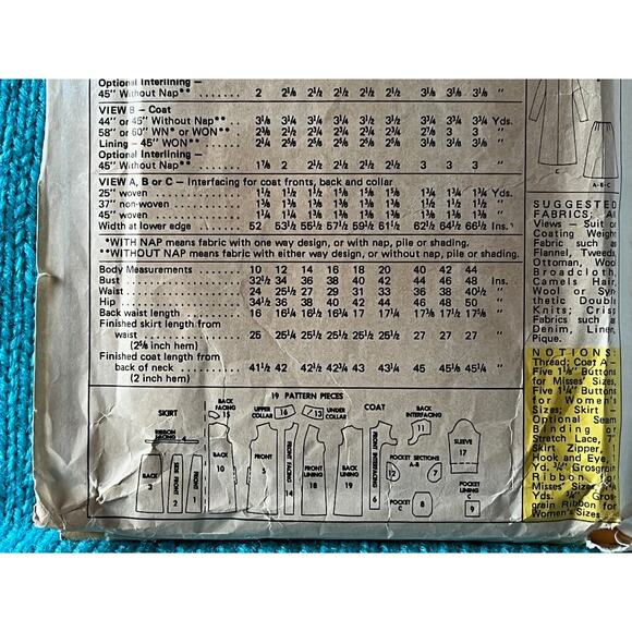 McCalls Sewing pattern 3093 Trench overcoat 1970s Size 14 - Picture 5 of 5